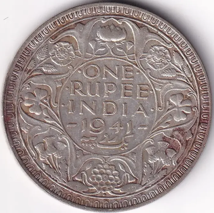 One Rupee 1941 George VI Silver Coin - Image 1