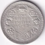 One Rupee 1942 George VI Bombay Mint Silver Coin