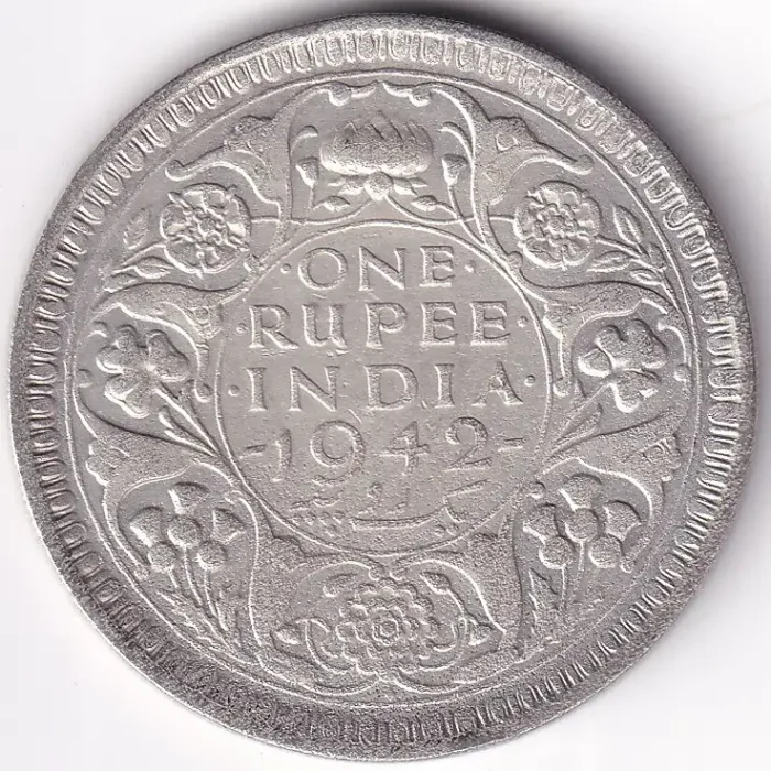 One Rupee 1942 George VI Bombay Mint Silver Coin - Image 1