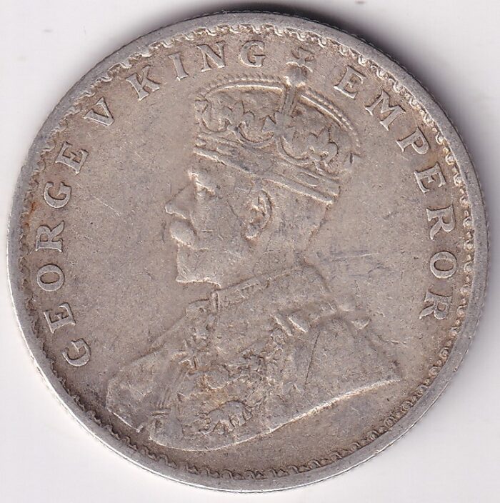 One Rupee 1914 Calcutta Mint King George V Silver Coin - Image 2