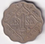 British india One Anna 1907 King Edward VII Coin