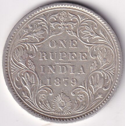 British India One Rupee 1879 Silver Victoria Empress Coin