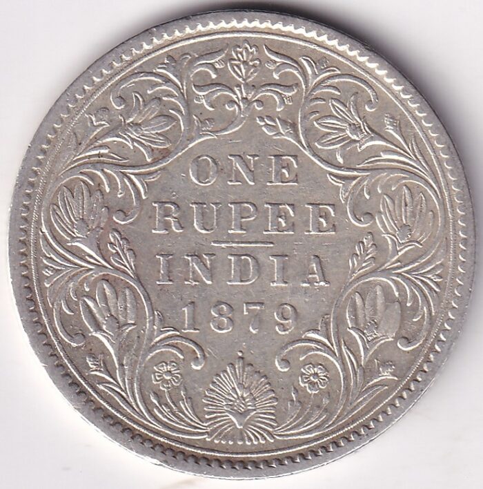 British India One Rupee 1879 Silver Victoria Empress Coin - Image 1