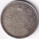 British India One Rupee 1943 Silver Coin