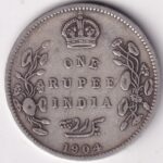 One Rupee 1904 Calcutta Mint King Edward VII Silver Coin