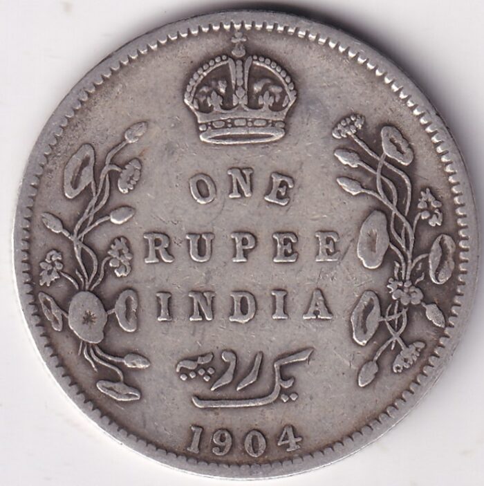 One Rupee 1904 Calcutta Mint King Edward VII Silver Coin - Image 1