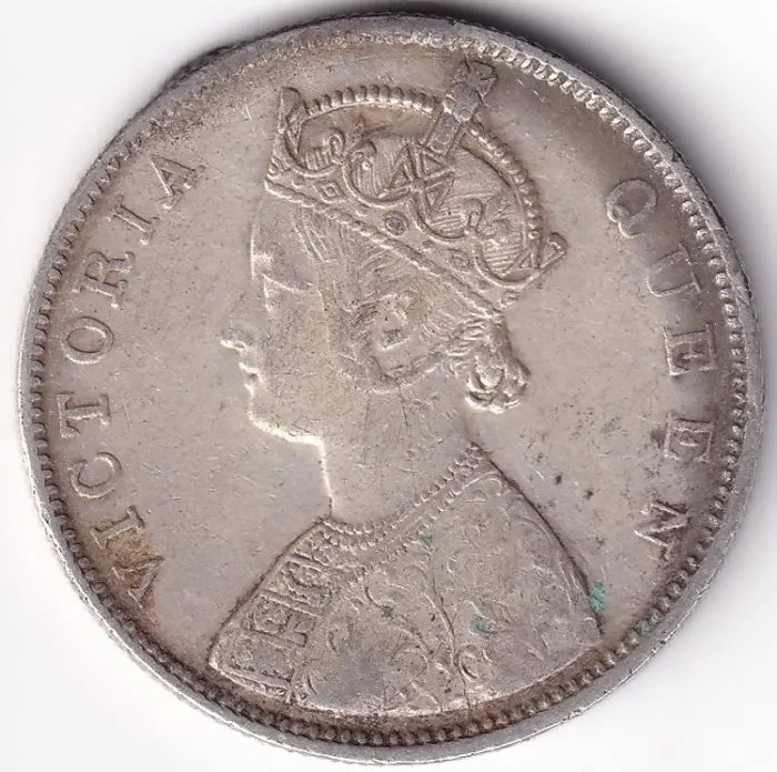 One Rupee 1862 Victoria Queen Silver Coin - Image 2