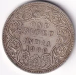British India 1 Rupee 1900 Victoria Silver Coin