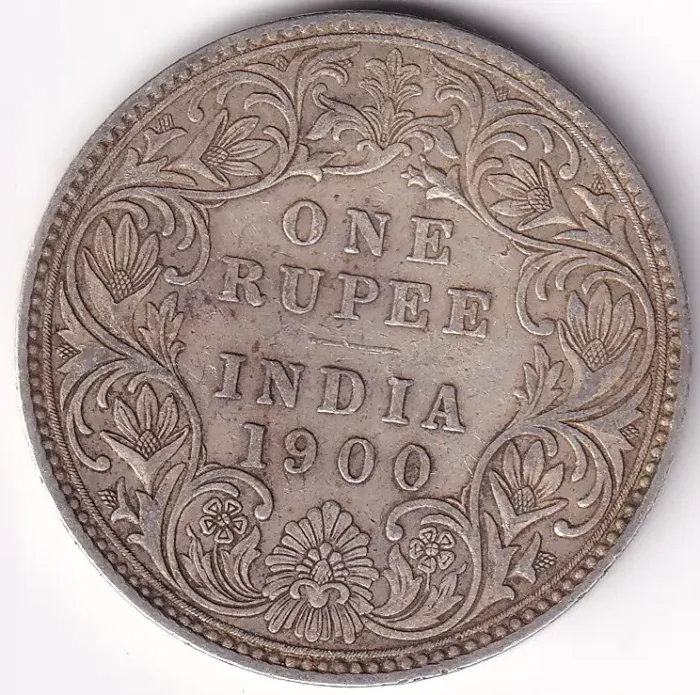British India 1 Rupee 1900 Victoria Silver Coin - Image 1