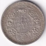 One Rupee 1945 George VI Bombay Mint Silver Coin