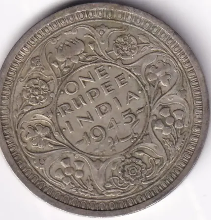 One Rupee 1945 George VI Silver Coin