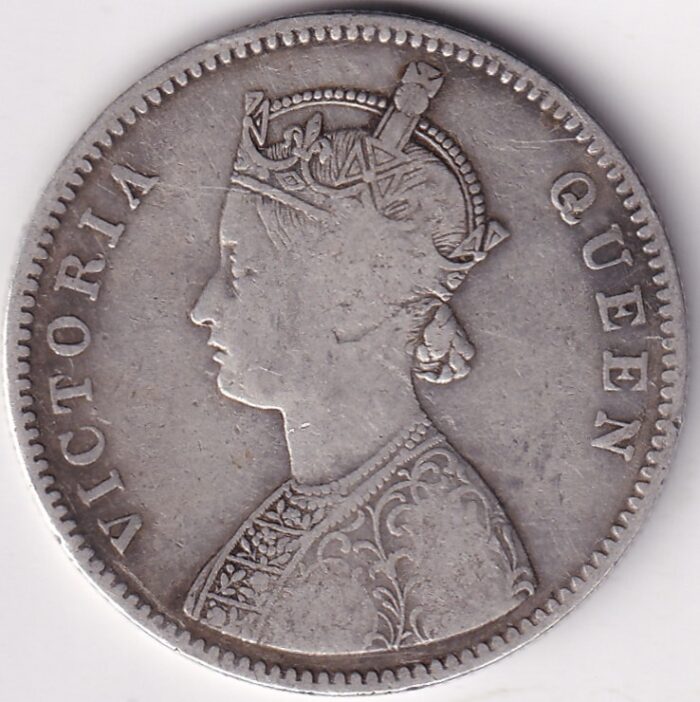 One Rupee of British India of 1862 Victoria Queen 0/4 Dots Silver Coin - Image 2