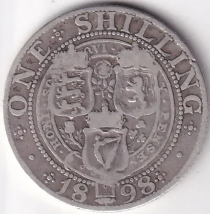 United Kingdom 1898 One Shilling Victoria Silver Coin