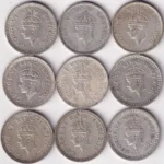 Half Rupee 1940 to 1945 Complete Set Mint Wise Silver Coins - Image 2