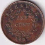 One Cent of Sarawak of 1937 Bronze Coin