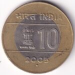 10 Rupees of Unity in Diversity of 2005 Bi Metallic Coin