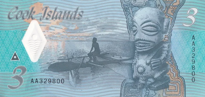 Cook Islands 3 Dollars Polymer Unc Note - Image 2