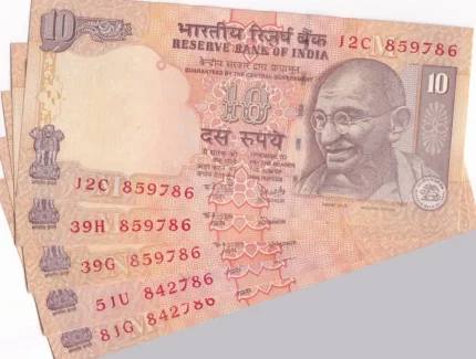10 Rupees YV Reddy 786 Ending Unc 5 Notes Lot