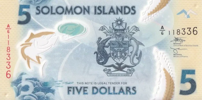 5 Dollars Solomon Islands 2019-2020 Polymer Unc Note - Image 1