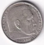 Germany 2 Reichsmark 1938 Paul von Hindenburg B Mark Silver Coin - Image 2