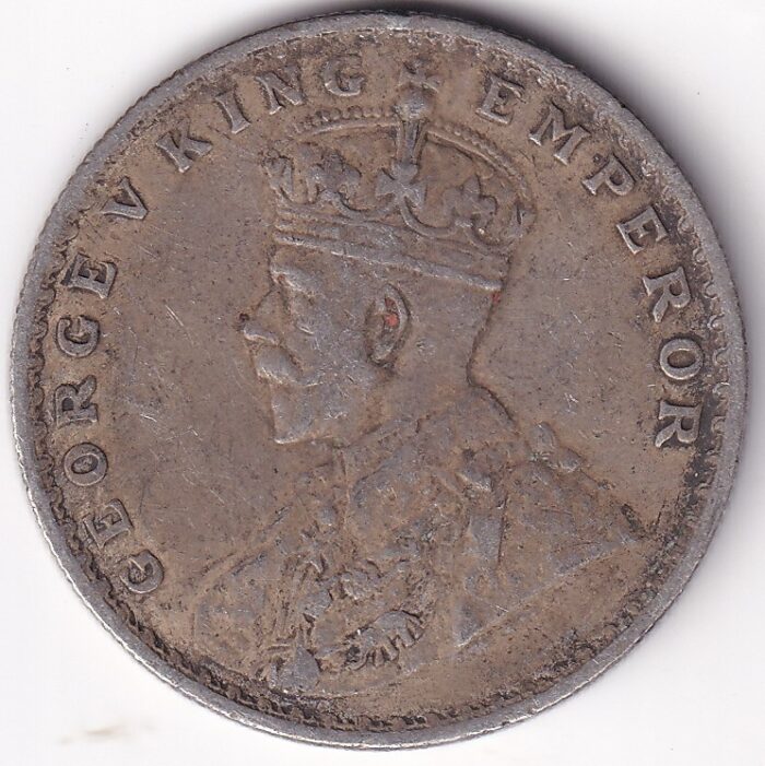 British India One Rupee 1918 Bombay Mint King George V Silver Coin - Image 2