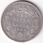 British India One Rupee 1900 Victoria Empress Silver Coin