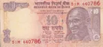 10 Rupees Raghuram Rajan Signed Note Telescoping 786 Ending Unc Note