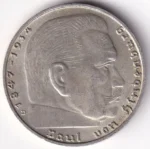 Germany 2 Reichsmark 1939 Paul von Hindenburg Silver Coin - Image 2