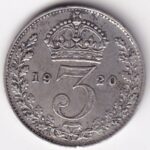 United Kingdom 1920 British Silver Threepence Coin