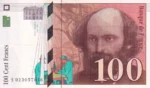 100 Francs of France of 1997 Paul Cezanne Note