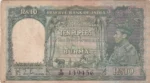 10 Rupees Signed by J B Taylor Burma Issue Note
