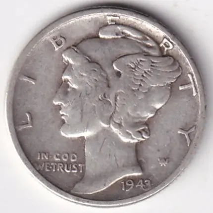 Philadelphia Mint 1 Dime of 1943 of United States Silver Coin