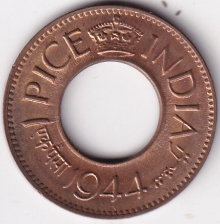 British India 1 Pice of 1944 of Bronze Unc Coin