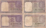 Vintage One Rupee Old One Rupee Four Different Notes Set