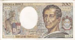 200 Francs of France 1981-1992 of Montesquieu Big Size Note