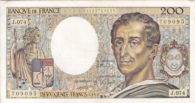 IMG_0029 200 Francs of France 1981-1992 of Montesquieu Big Size Note - Image 1