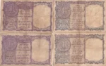 Vintage One Rupee Old One Rupee Four Different Notes Set - Image 2