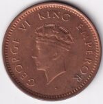 British India Half Pice of 1939 of Bronze Unc Coin - Image 2