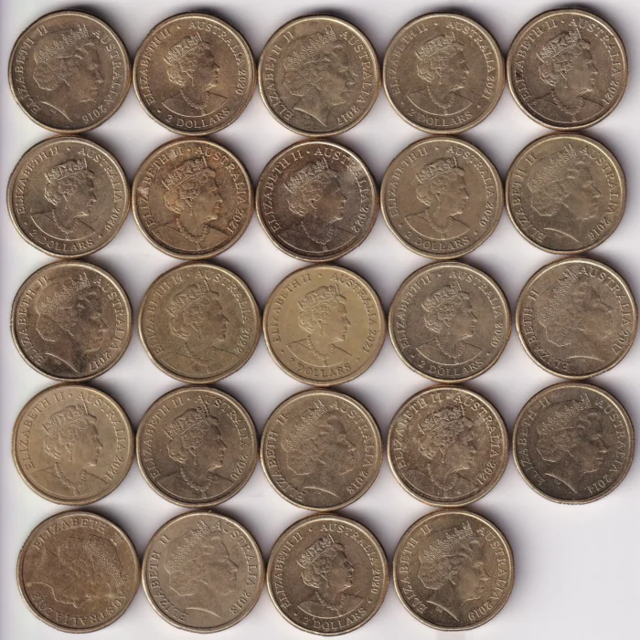 Australia $2 Colour Coin Collection – Set of 24 Different Designs - Image 2
