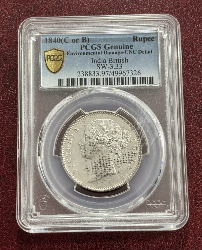 PCGS 1840 East India Company Rupee Graded Unc Coin - Image 1