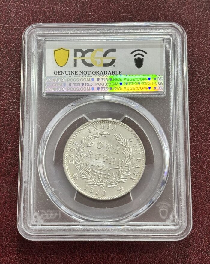PCGS 1840 One Rupee Scrape Unc Detail Graded Coin - Image 2