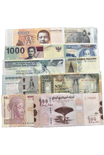 10 Different Countrys Banknotes Collection Set