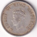 Bombay Mint 1939 Half Rupee King George VI Silver Coin - Image 2