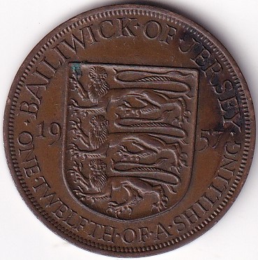Jersey 1/12 Shilling of 1957 of Bronze Coin