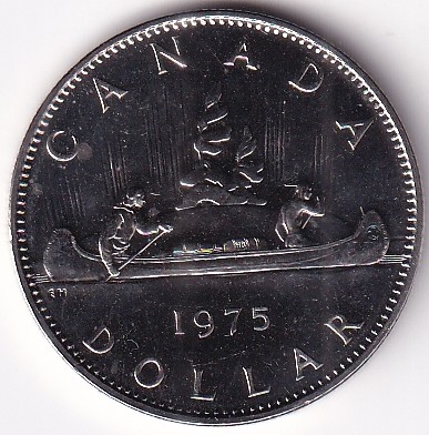Canada One Dollar 1975 Nickel Unc Coin