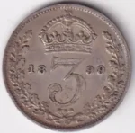 3 Pence of United Kingdom of 1899 of Victoria Silver Coin