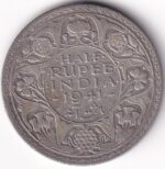 British India Half Rupee 1941 Bombay Mint Silver Coin