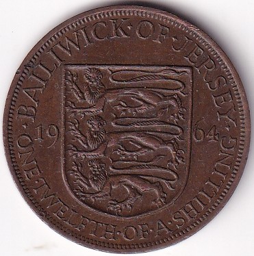 Jersey 1/12 Shilling of 1964 of Bronze Coin