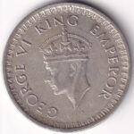 British India Half Rupee 1943 Bombay Mint Silver Coin - Image 2