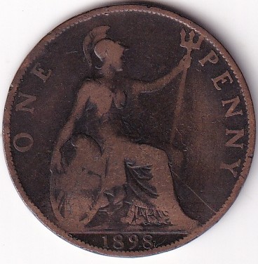 United Kingdom 1 Penny of 1898 of Bronze Coin
